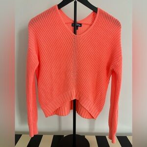 Freshman Bright Neon Coral V-Neck Sweater